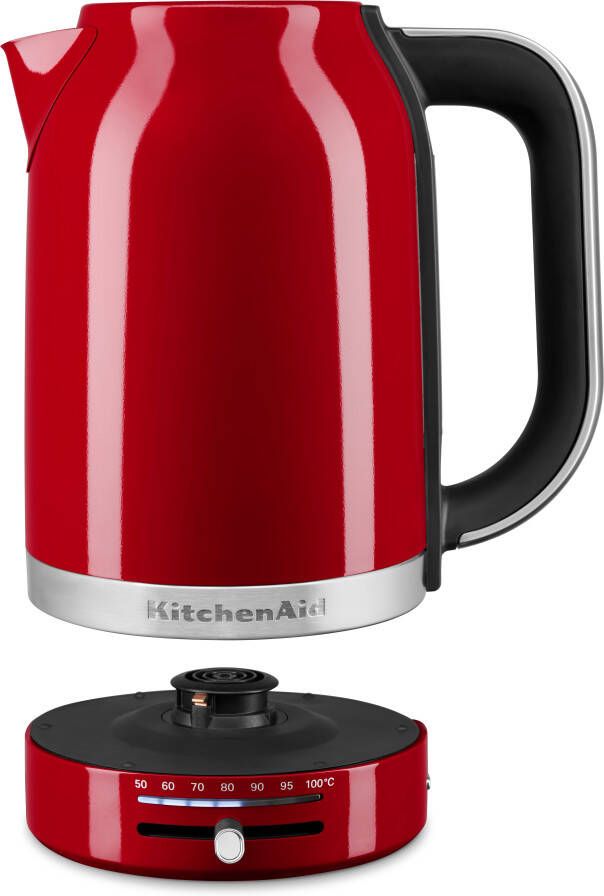 KitchenAid Waterkoker met temperatuurregeling tussen 50°C en 100°C 1 7 l Snel en stil Roestvrij staal Keizerrood