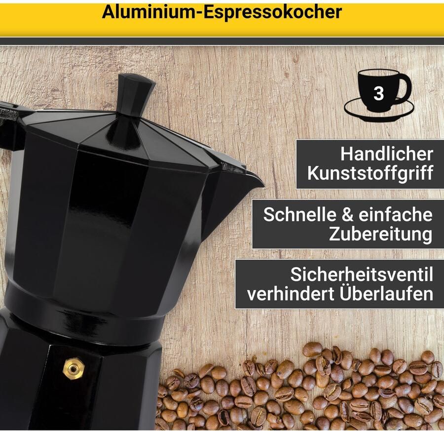 Krüger Espressomachine Italiano traditioneel italiaans van aluminium met silicone-afsluitring