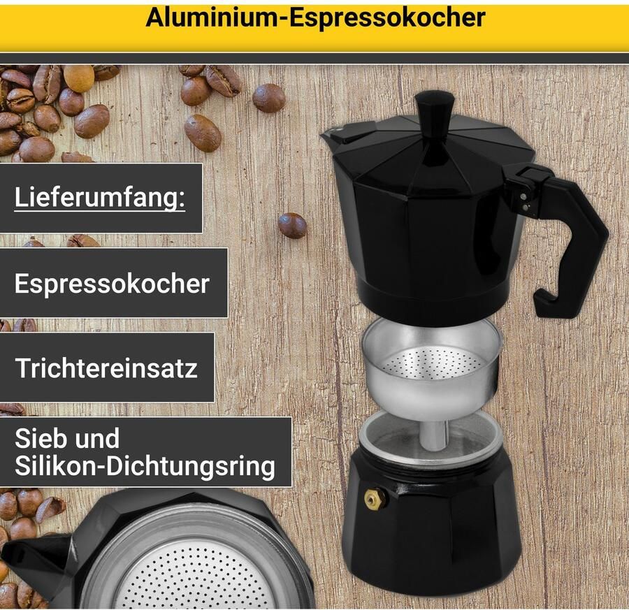 Krüger Espressomachine Italiano traditioneel italiaans van aluminium met silicone-afsluitring - Foto 2