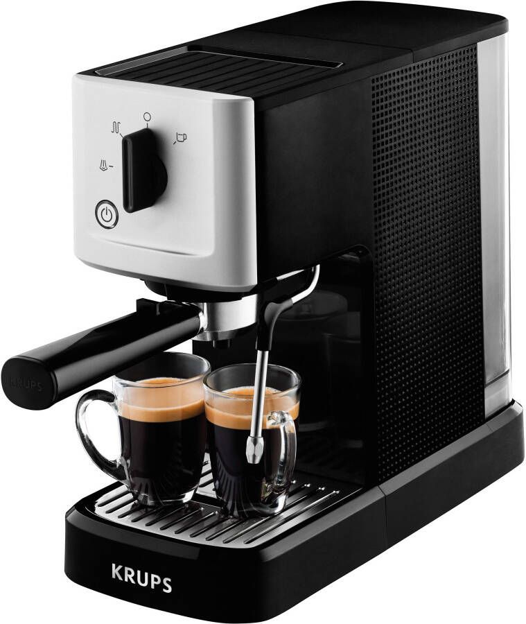 Krups Espressomachine Calvi Steam & Pump XP3440 Edelstaal 1 L waterreservoir zeer compact snelle opwarming