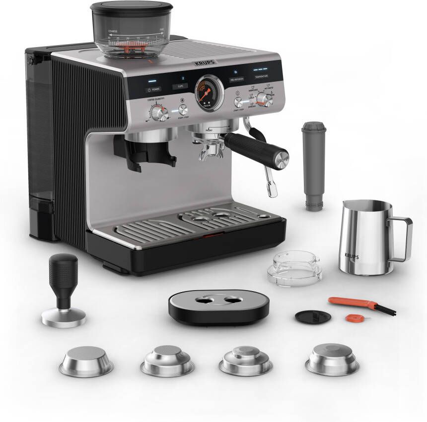 Krups Precision XP801T10 Pistonmachine Ingebouwde bonenmaler Professionele Accessoires 3 5L Waterreservoir RVS Geschikt voor Espresso Cappuccino en Americano - Foto 2