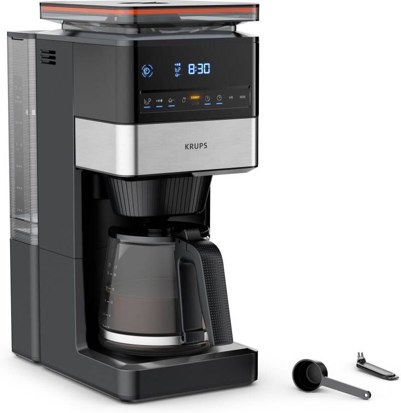 Krups Filterkoffieapparaat KM8428 Grind Aroma XL 1 5 l Kegelmolen digitaal bedieningspaneel 1 5 l 2 uur warmhoudfunctie