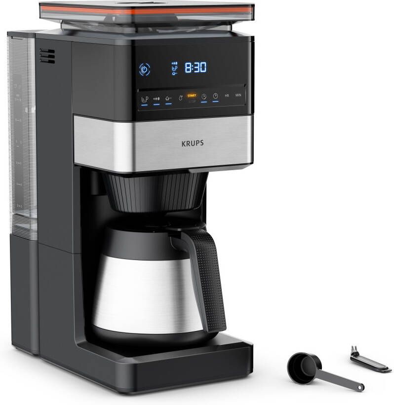 Krups Filterkoffieapparaat KT8428 Grind Aroma XL 1 25 l Kegelmolen digitaal bedieningspaneel 1 25 l 4 uur warm dankzij isoleerkan