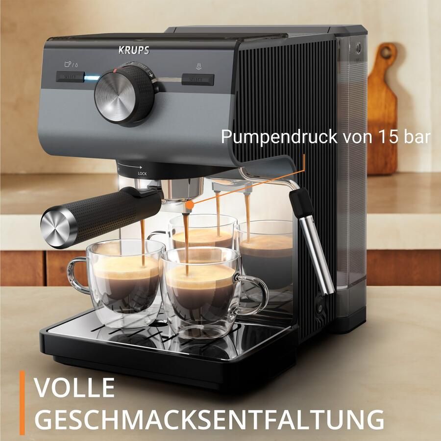 Krups Authentic+ C40 XP384G Pistonmachine Inclusief Melkopschuimer Stijlvol Design Compact Geschikt voor Espresso en Latte - Foto 3