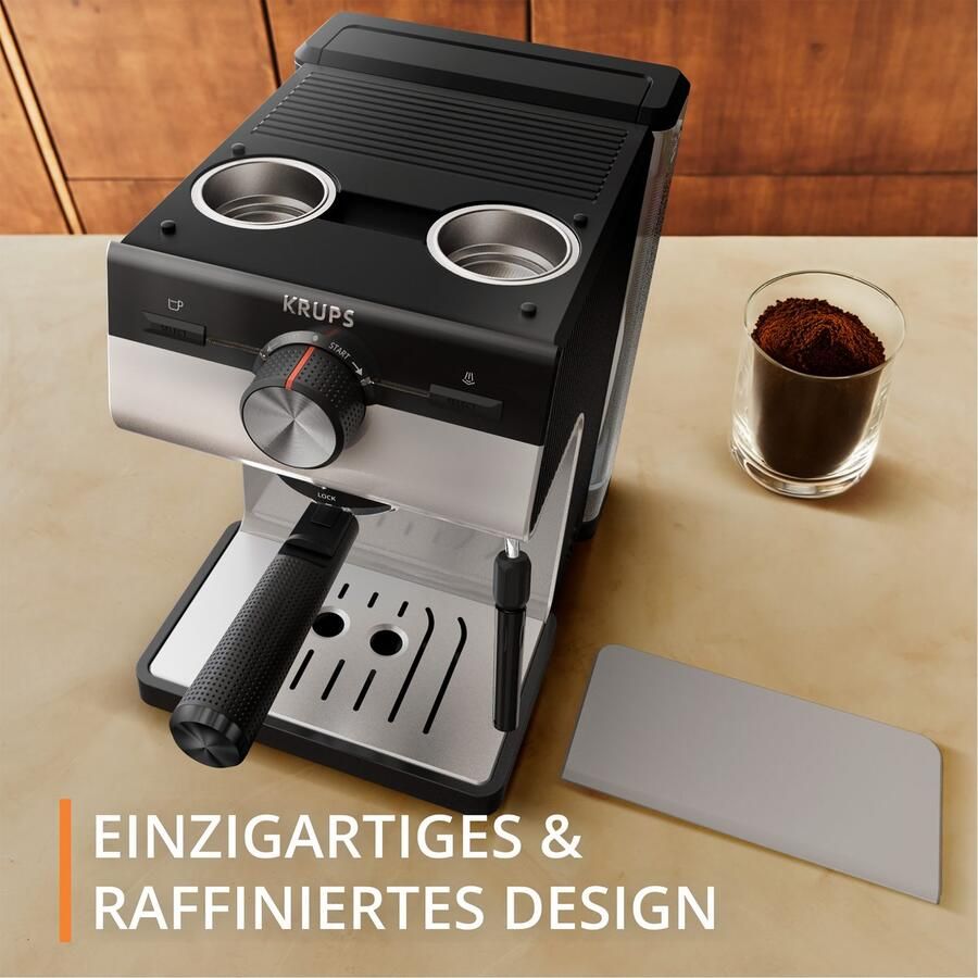 Krups Authentic C40 XP381B Pistonmachine Inclusief Melkopschuimer Compact Stijlvol Design Geschikt voor Espresso en Latte