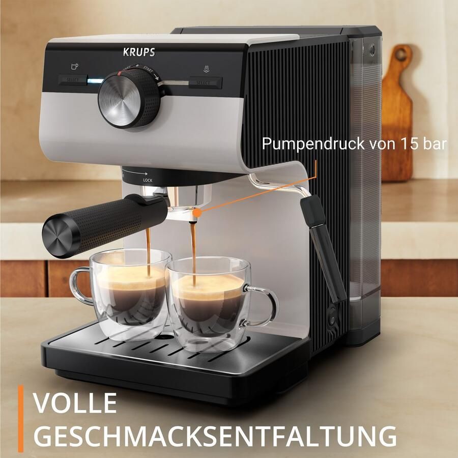 Krups Authentic C40 XP381B Pistonmachine Inclusief Melkopschuimer Compact Stijlvol Design Geschikt voor Espresso en Latte - Foto 4