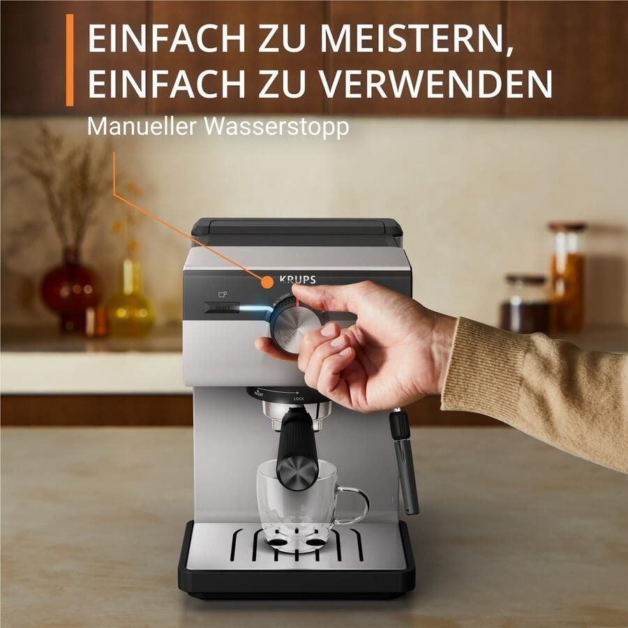 Krups Authentic C40 XP381B Pistonmachine Inclusief Melkopschuimer Compact Stijlvol Design Geschikt voor Espresso en Latte - Foto 5