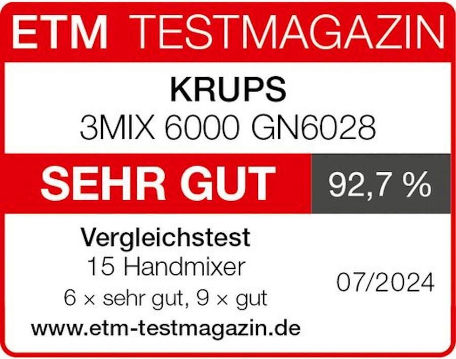 Krups Handmixer GN6028 3MIX 6000 soft-touch handgreep lange kabel - Foto 7
