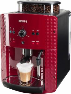 Krups Volautomatisch koffiezetapparaat EA8107 Arabica 1450 w 2-kopjesfunctie melksysteem met handmatige stoomtuit 2 vooraf ingestelde koffiesterkten espresso sterke espresso koffie bedieningspaneel met toetsen