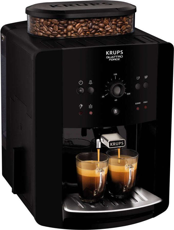 Krups Volautomatisch koffiezetapparaat EA8110 Arabica Quattro Force 1450 w watertankcapaciteit: 1 8 liter pompdruk: 15 bar