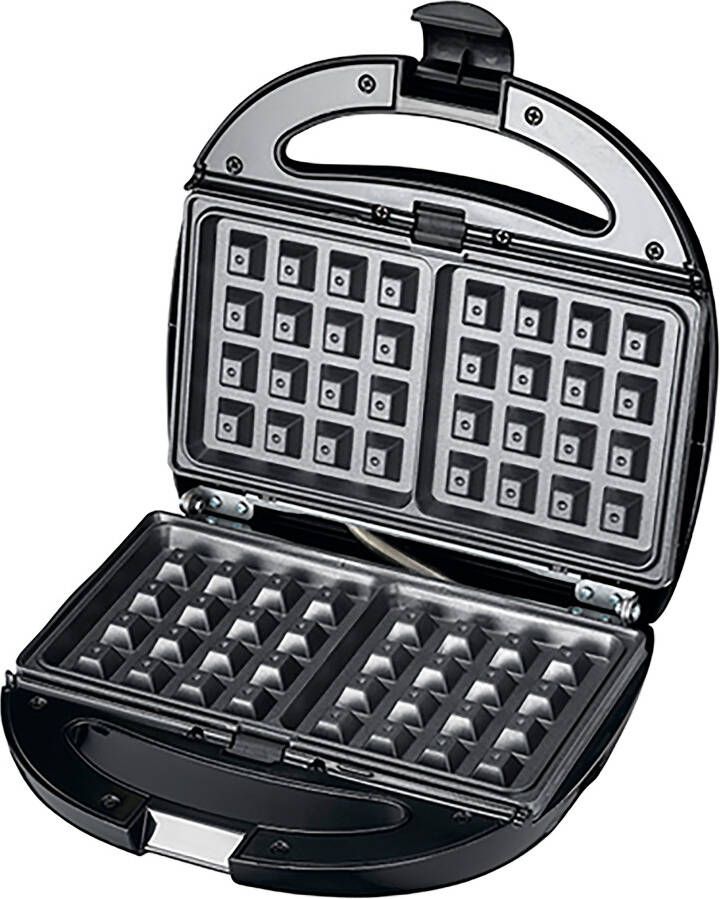 Melissa Sandwich maker 3-in-1 Contactgrill voor Panini Tostiapparaat Wafelijzer 850W Afneembare platen 16240110 Zwart - Foto 3