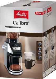 Melitta SST 1027-01 Calibra Koffiemolen met Weegschaal Zwart RVS