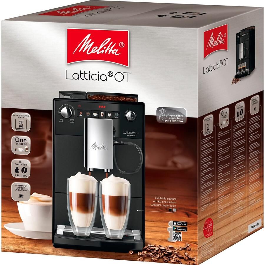 Melitta Volautomatisch koffiezetapparaat Latticia One Touch F300-100 zwart dubbele melkopschuiming + xl watertank & xl bonenreservoir - Foto 1