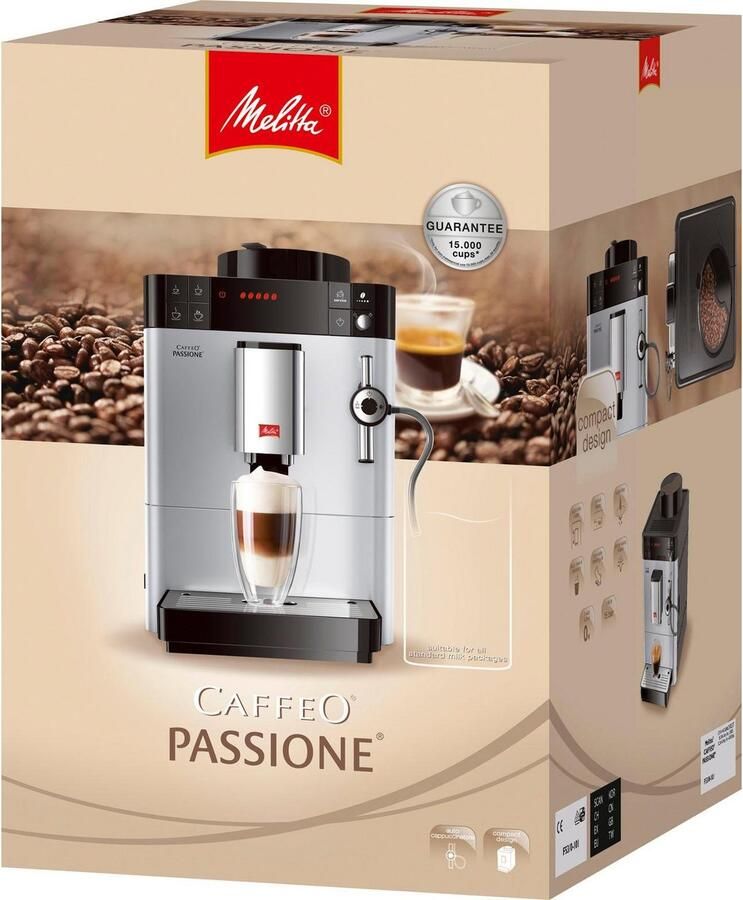 Melitta Volautomatisch koffiezetapparaat Passione One Touch F53 1-101 zilverkleur Per kopje precies versgemalen Service-toets voor ontkalking & reiniging - Foto 2