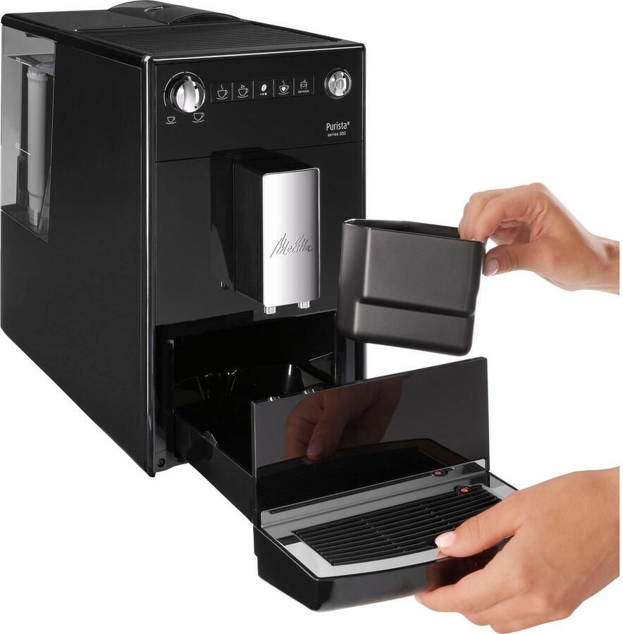 Melitta Volautomatisch koffiezetapparaat Purista F230-101 zilverkleur zwart Favoriete koffie-functie compact & extra geruisloos