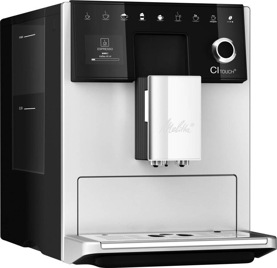 Melitta Volautomatisch koffiezetapparaat CI Touch F630-111 zilver 10 koffierecepten 2-kamer bonenreservoir one touch bediening