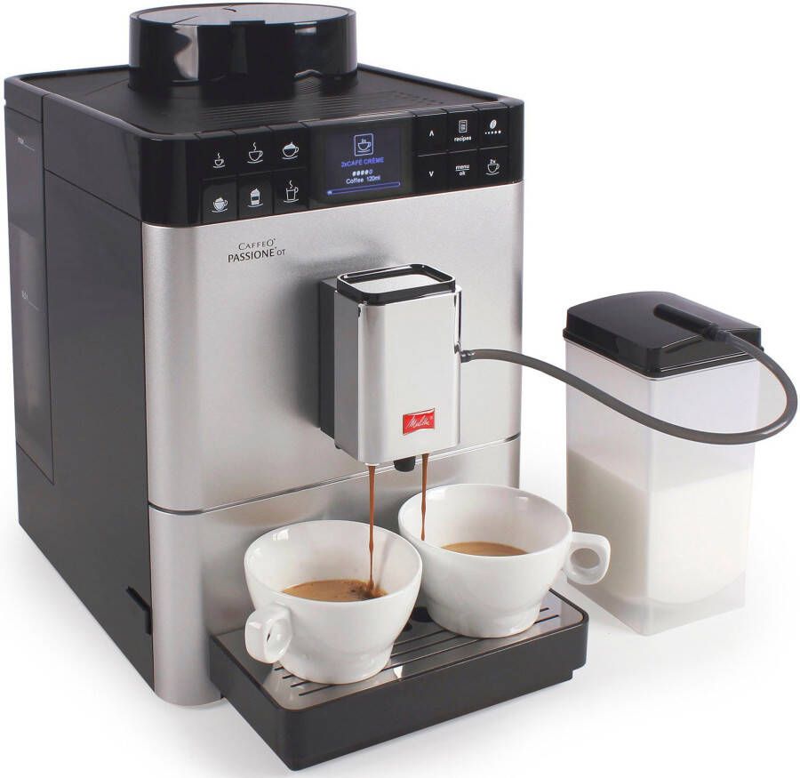 Melitta Volautomatisch koffiezetapparaat Passione One Touch F53 1-101 zilver One-touch-functie per kopje precies de juiste hoeveelheid versgemalen bonen