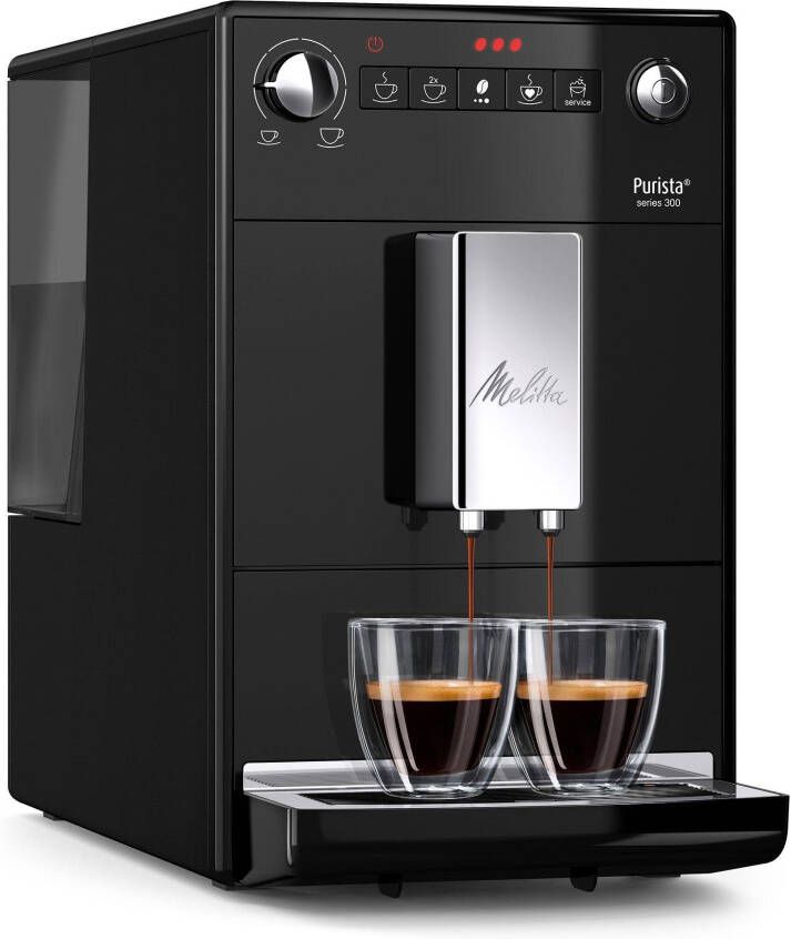 Melitta Volautomatisch koffiezetapparaat Purista F230-101 zilverkleur zwart Favoriete koffie-functie compact & extra geruisloos
