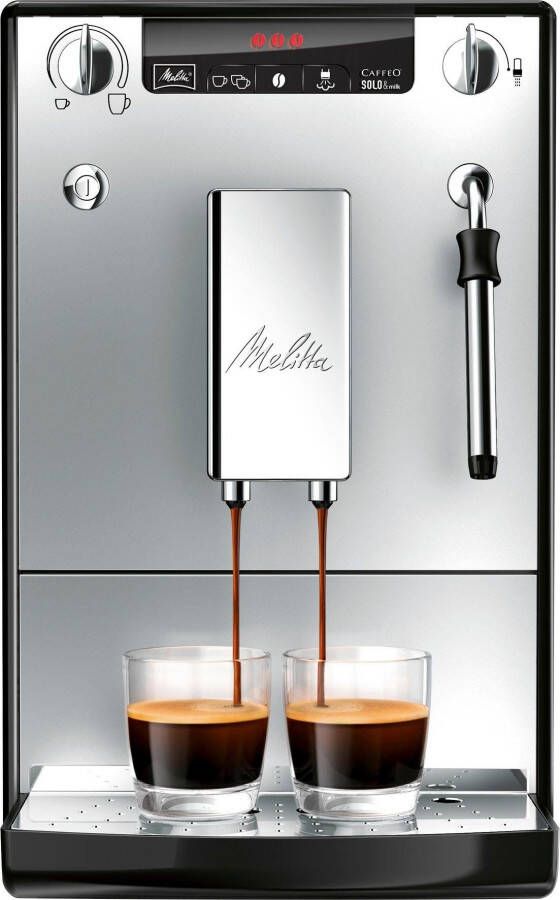 Melitta Volautomatisch koffiezetapparaat Solo & Milk E953-202 zilver zwart Caffè crema & espresso per one touch zuigmond voor melkschuim