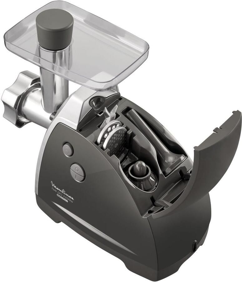 Moulinex Vleesmolen ME6868 Meat Mincer 4 accessoires inbegrepen veilig reverse-systeem zwart zilverkleur - Foto 3
