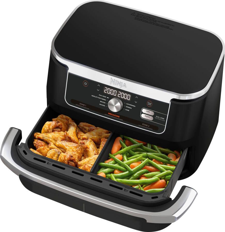Ninja Foodi AF500EU Mega Dubbele Airfryer XXL 10.4 Liter Twee Kookvakken of Één MegaZone Heteluchtfriteuse - Foto 4