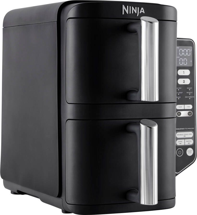 Ninja Double Stack Airfryer XXL 7.6 Liter Dubbele Gestapelde Lades 6 Programma's Inclusief 2 Kookrekjes SL300EU