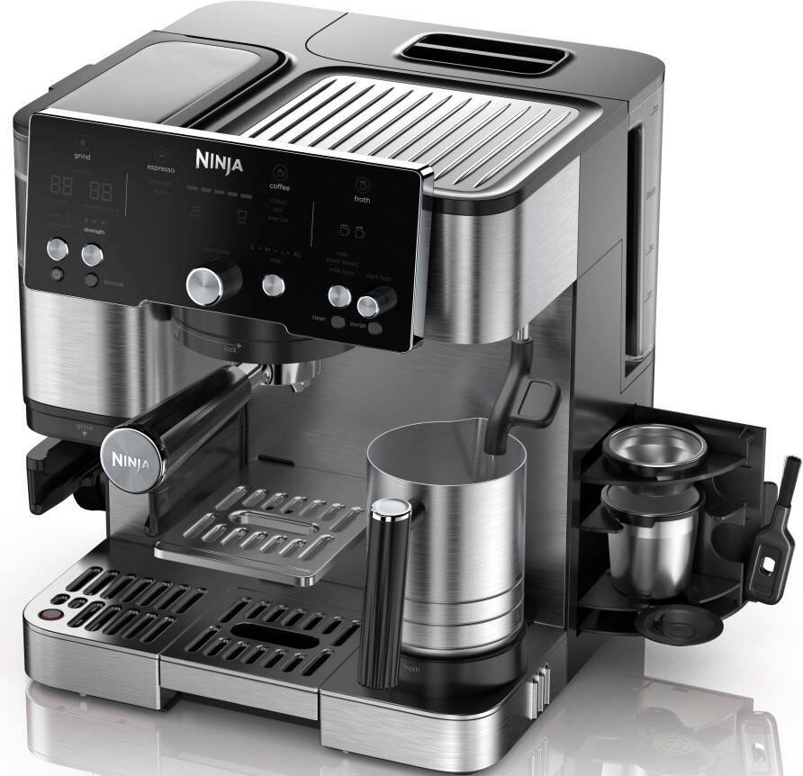 Ninja ES501EU Espressomachine 2l Koffiebonen Cappuccino Espresso Koffie 1650W 9bar Afneembare Watertank Ingebouwde Melkopschuimer Melkreservoir Warmhoudfunctie - Foto 2