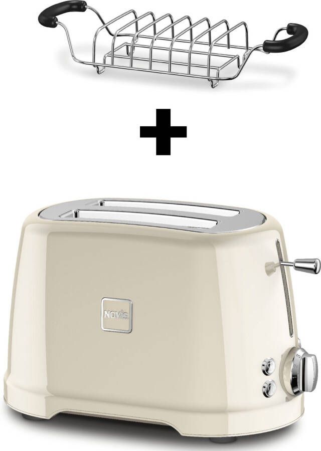 NOVIS Toaster T2 cream VDE SET met broodjesverwarmer