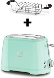 NOVIS Toaster T2 Set met broodjesverwarmer neomint