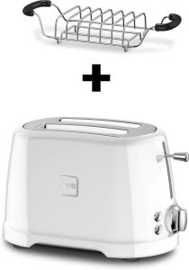 NOVIS Toaster T2 wit SET met broodjesverwarmer