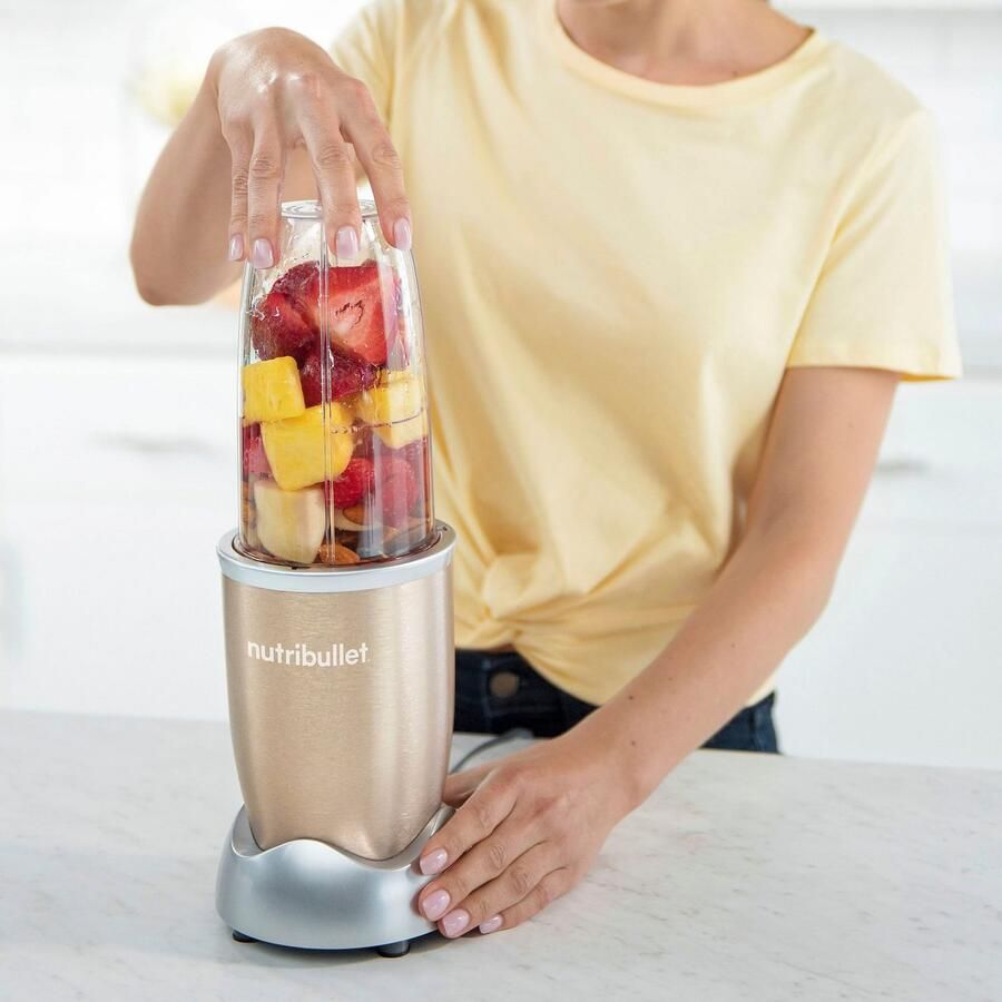 Nutribullet Blender Pro NB907CP compacte mixer 900W 2 mengbekers (700+925ml) Champagne Drukkken draaien mixen sterke motor beker+accessoires vaatwasmachinebestendig - Foto 3