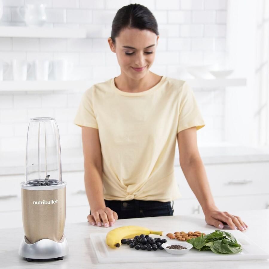 Nutribullet Blender Pro NB907CP compacte mixer 900W 2 mengbekers (700+925ml) Champagne Drukkken draaien mixen sterke motor beker+accessoires vaatwasmachinebestendig - Foto 4