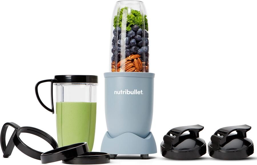 Nutribullet Blender Pro NB907MASL- compacte mixer 900W 2 mengbekers(700+925ml) Lichtblauw Drukkken draaien mixen sterke motor beker+accessoires vaatwasmachinebestendig - Foto 7