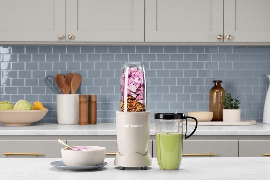 Nutribullet Blender Pro NB907MASN compacte mixer 900W 2 mengbekers (700 + 925ml) Zand Drukkken draaien mixen sterke motor beker+accessoires vaatwasmachinebestendig - Foto 3