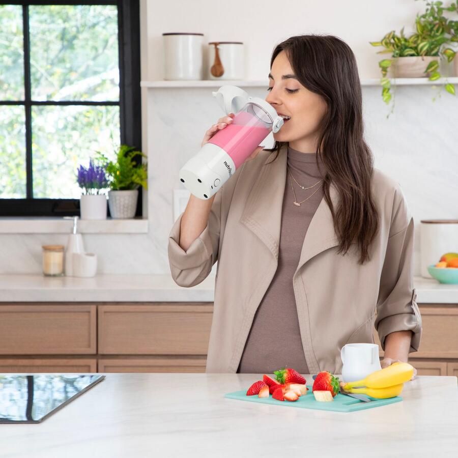 Nutribullet Smoothie-maker Portable NBP003W Mixer to go oplaadbaar 475ml Wit Draadloos mixen accu voor 15+ mixprocessen ook ijs + bevroren vruchten - Foto 2