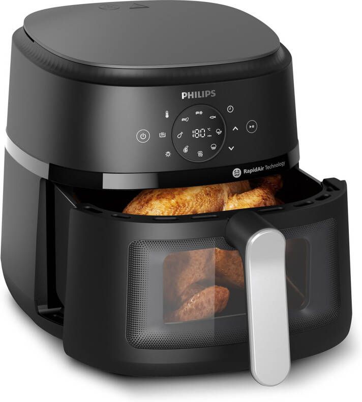 Philips 2000 series NA231 00 friteuse Enkel Vrijstaand 1700 W Heteluchtfriteuse Zwart Zilver