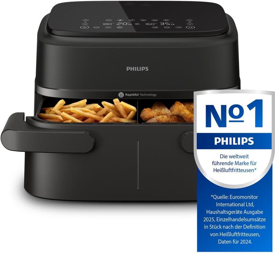 Philips 1000 Series Dual Basket Airfryer NA150 00 Dubbele Mand Flexible Basket 7.1L Tot 5 Personen - Foto 10