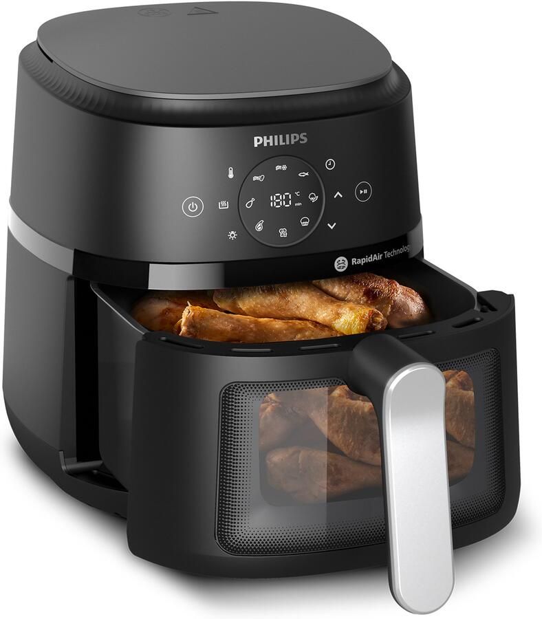 Philips Airfryer 2000 NA221 00 met 4.2L kijkvenster RapidAir technologie en 13 kookfuncties zwart zilver - Foto 12