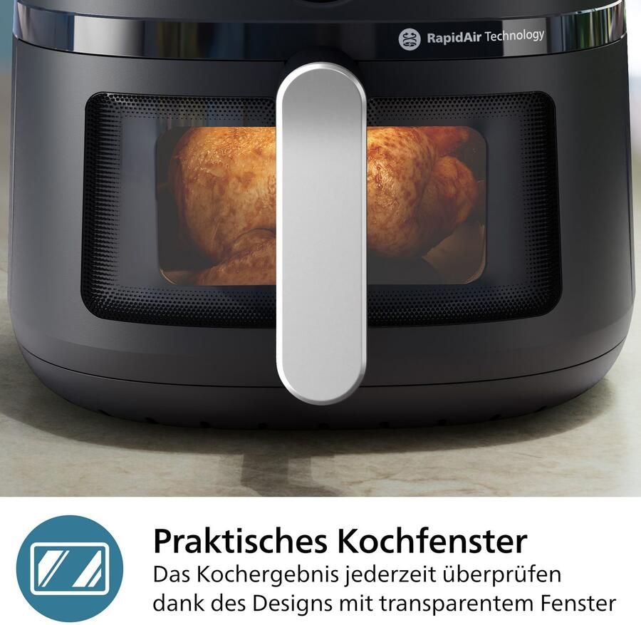 Philips Airfryer 2000 NA231 00 met 6.2L kijkvenster RapidAir technologie en 13 kookfuncties zwart zilver - Foto 8