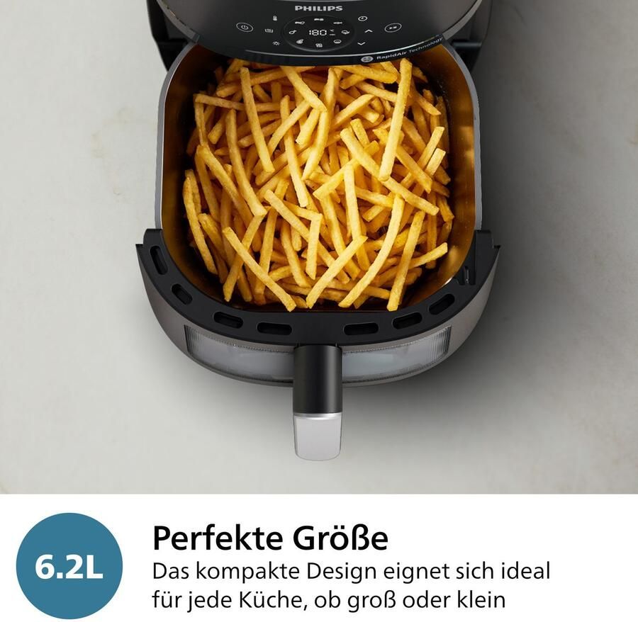 Philips Airfryer 2000 NA231 00 met 6.2L kijkvenster RapidAir technologie en 13 kookfuncties zwart zilver - Foto 6