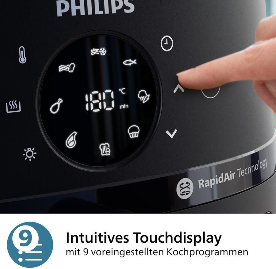 Philips Airfryer 2000 NA231 00 met 6.2L kijkvenster RapidAir technologie en 13 kookfuncties zwart zilver - Foto 7