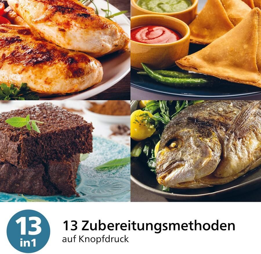 Philips Airfryer 2000 NA231 00 met 6.2L kijkvenster RapidAir technologie en 13 kookfuncties zwart zilver - Foto 9