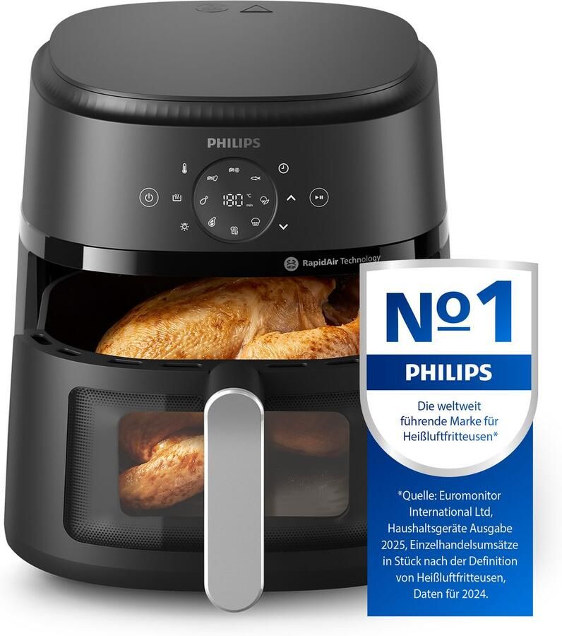 Philips Airfryer 2000 NA231 00 met 6.2L kijkvenster RapidAir technologie en 13 kookfuncties zwart zilver - Foto 13