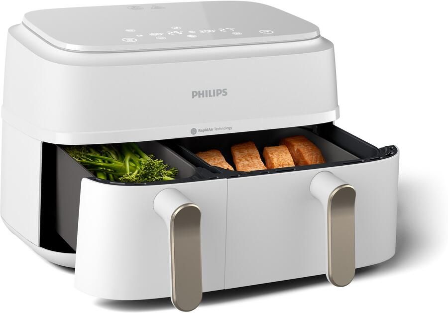 Philips 3000 series NA353 10 friteuse Dubbel 9 l Vrijstaand 2750 W Heteluchtfriteuse Zilver Wit - Foto 12