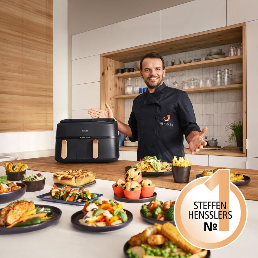 Philips Versuni Serie 3000 Rapid Air 9l Airfryer Zwart 9 Liters EU Plug