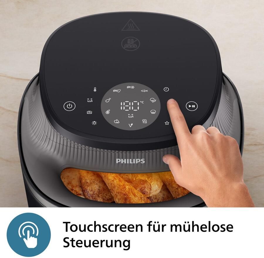 Philips Airfryer 3000 NA332 00 met 6.2L kijkvenster RapidAir Plus technologie en 16 kookfuncties zwart koper - Foto 9