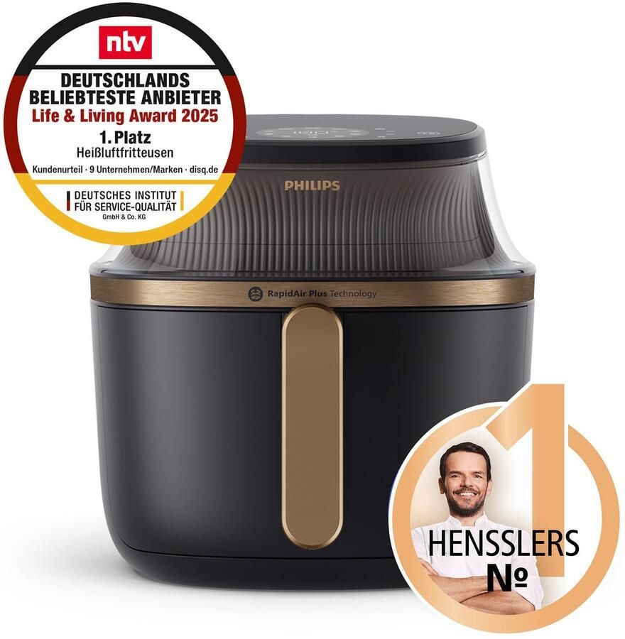 Philips Airfryer 3000 NA332 00 met 6.2L kijkvenster RapidAir Plus technologie en 16 kookfuncties zwart koper - Foto 6
