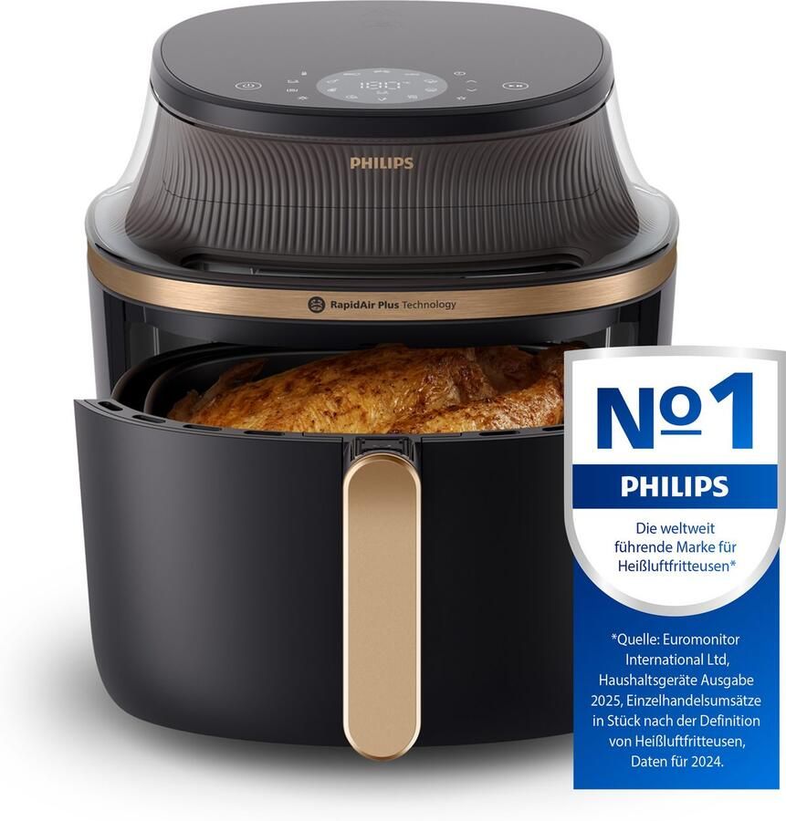 Philips Airfryer 3000 NA342 00 met 7.2L kijkvenster RapidAir Plus technologie en 16 kookfuncties zwart koper - Foto 7