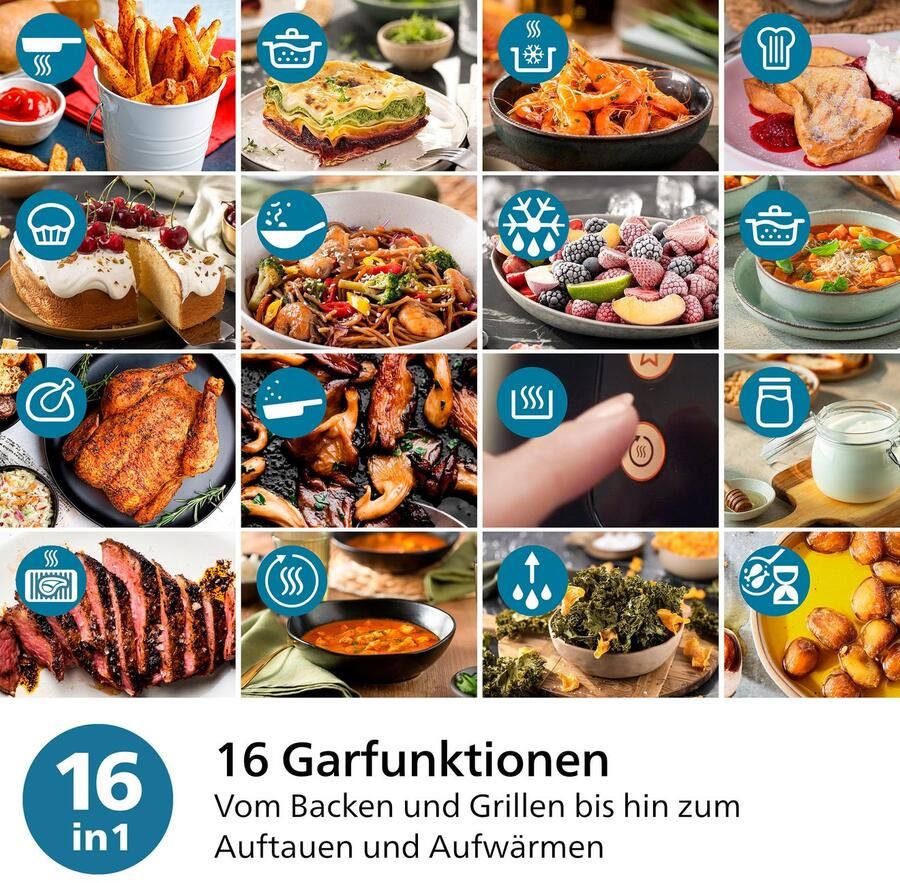 Philips Airfryer 3000 NA342 00 met 7.2L kijkvenster RapidAir Plus technologie en 16 kookfuncties zwart koper - Foto 2