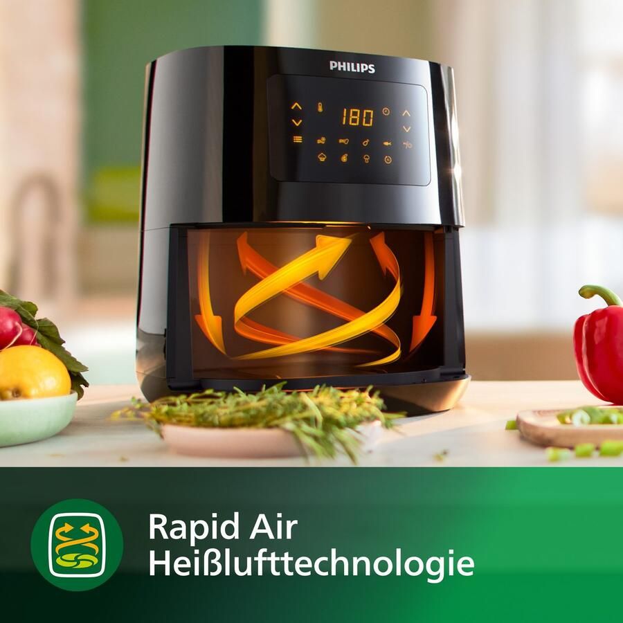 Philips Essential App Connect Airfryer 5000 Series- HD9255 90 4 1 liter (L) Heteluchtfriteuse RapidAir 13 in 1 kookfuncties - Foto 3